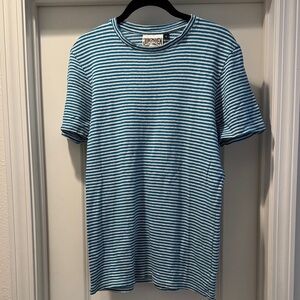 Jungmaven Blue and White Striped Short Sleeve Tee